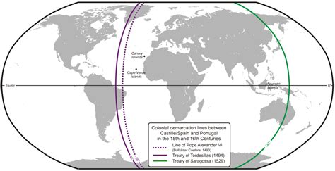 Line Of Demarcation Treaty Of Tordesillas