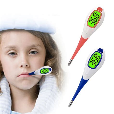 Baby Adult Fever Digital Thermometer Alert Function Body Soft Head Oral Alar-in Thermometers ...