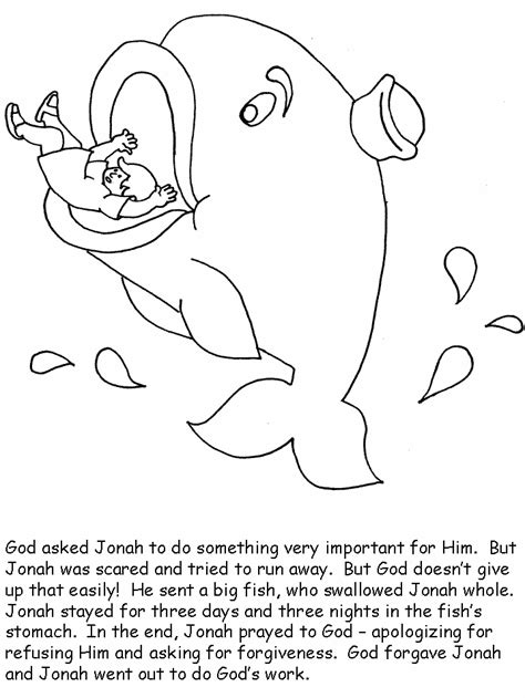 Jonah And The Whale Bible Story Coloring Pages - Coloring Home