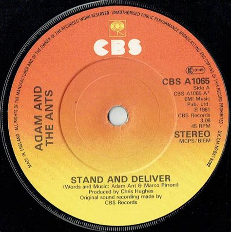 Adam and the Ants - Stand and Deliver (7"si UK 1981) - Het Plaathuis