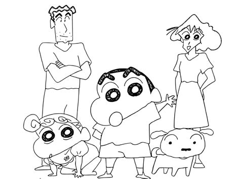 Shin chan Family coloring page - Download, Print or Color Online for Free