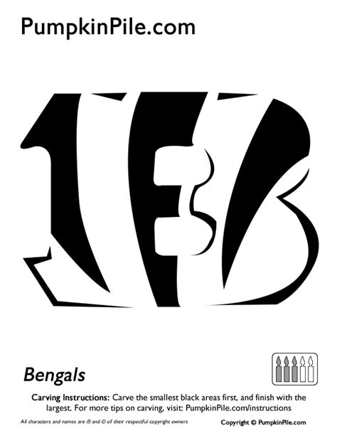 NFL: Cincinnati Bengals (Free Pumpkin Stencil - Pumpkin Pattern ...