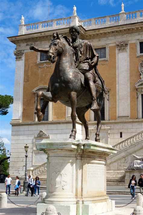 Equestrian statue of Marcus Aurelius in Rome Italy