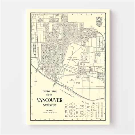 Vintage Map of Vancouver, Washington 1920 by Ted's Vintage Art