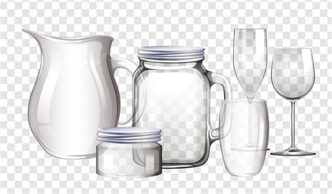 Free Vector | Different types of containers made of glass