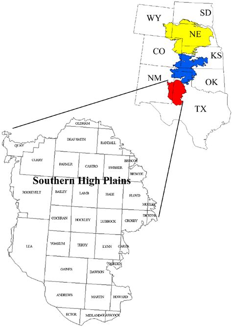 Location of the Southern High Plains in the south-central United States. | Download Scientific ...