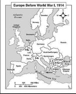 World War 1 Map Worksheet