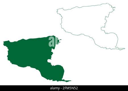 Barwani district (Madhya Pradesh State, Indore division, Republic of India) map vector ...