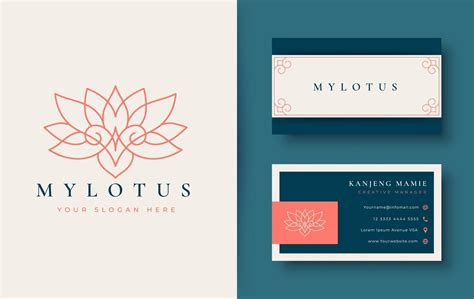 lotus flower logo and business card design 3231384 Vector Art at Vecteezy