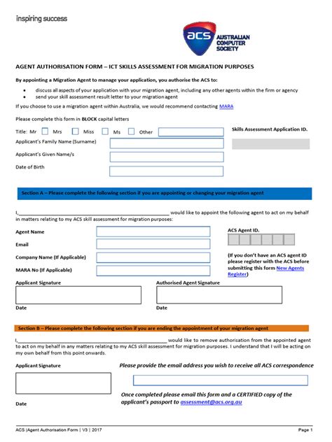 ACS Agent Authorisation Form | PDF | Government | Government And Personhood