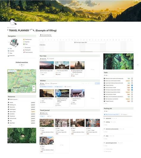 Travel Planner Notion Template Notion Itinerary Template - Etsy ...