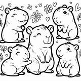 Capybara coloring page – Artofit sketch template