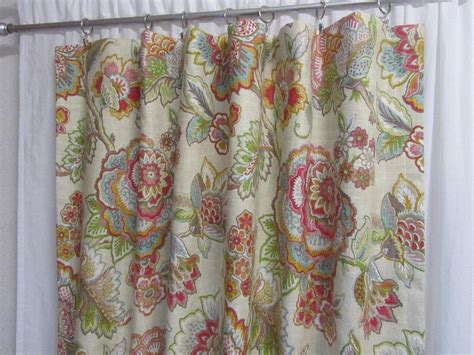 Colorful Floral Drapes Jacobean Floral Curtains Multi-Color | Etsy