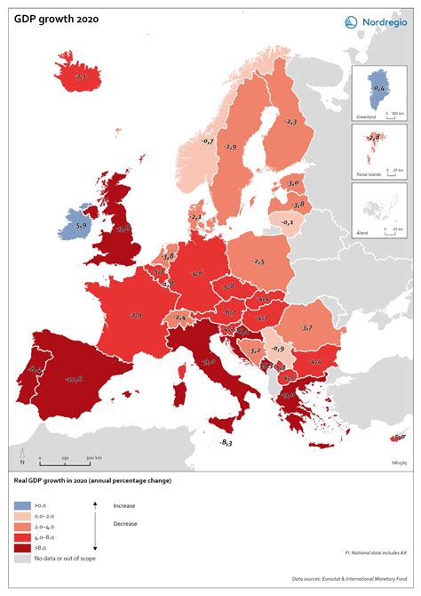 Contraction of national economies in Western Europe, 2020 | Nordregio