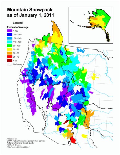 Mountain Snowpack Map - Western Us - California Snowpack Map ...