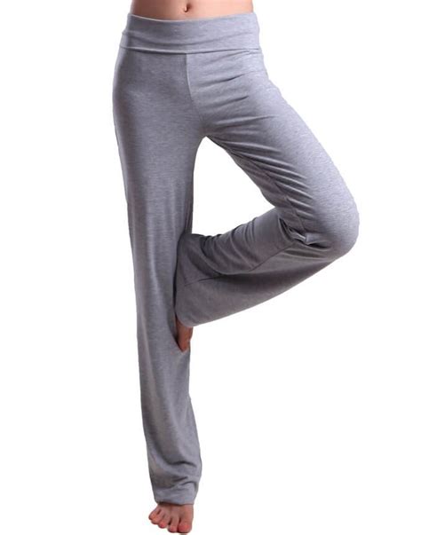 HDE Women's Fold Over Waist Yoga Lounge Pants Flare Leg Workout ...