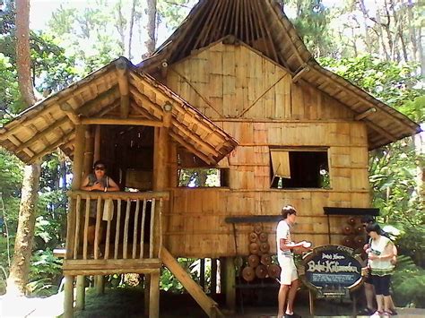 two people standing in front of a tree house