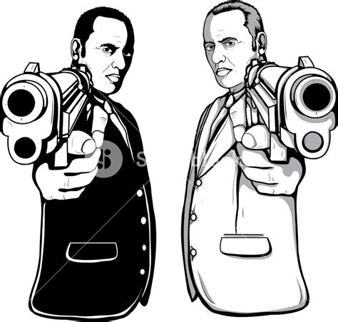 Vector Gangster Silhouettes Royalty-Free Stock Image - Storyblocks