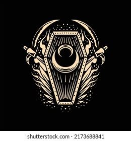 Black Coffin Tattoo Vector Design Stock Vector (Royalty Free ...