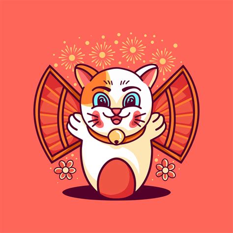 Cat Chinese New Year 4940160 Vector Art at Vecteezy