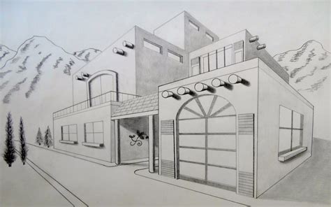 Two point perspective drawing. | Perspective drawing, Perspective drawing architecture ...