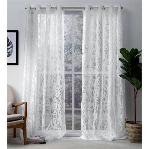 Exclusive Home Curtains Edinburgh Sheer Branch Burnout Grommet Top ...