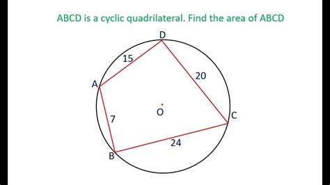 Area of cyclic quadrilateral by formula and by a shortcut - YouTube