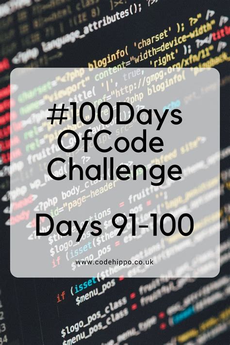 100 days. 100 days of code. I've done it! I can't believe I've actually finished it! Check out ...