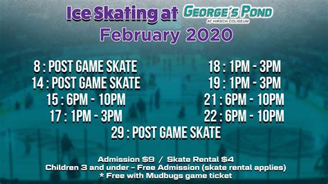 Feb 2020_Skate Schedule | George's Pond