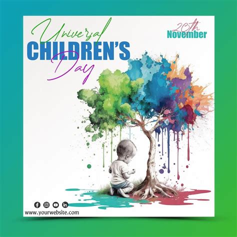 Premium PSD | World children's day poster template psd