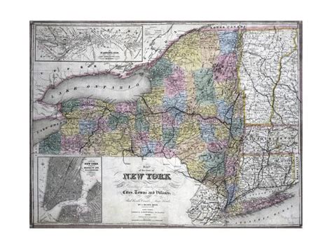 'Map of the State of New York, 1850' Giclee Print | AllPosters.com