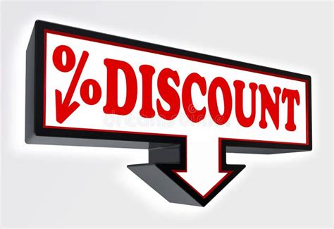 Discount Sign With Arrow Down And Per Cent Symbol Stock Illustration - Illustration of business ...