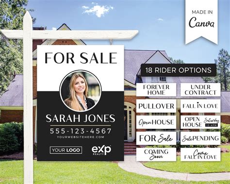 Real Estate Yard Sign Template for Sale Sign Property Sign Realtor Sold ...