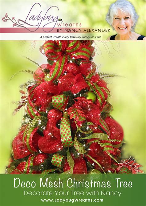 Deco Mesh Christmas Tree - Ladybug Wreaths by Nancy Alexander