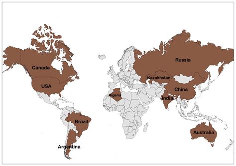 The World's Top 10 Largest Countries | Mappr