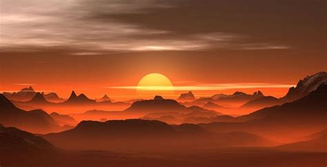 Wallpaper sunset, mist, desert, horizon desktop wallpaper, hd image ...