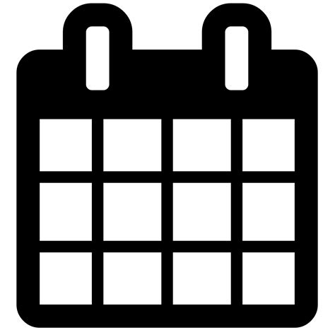 Calendar Icon Png Black #184835 - Free Icons Library