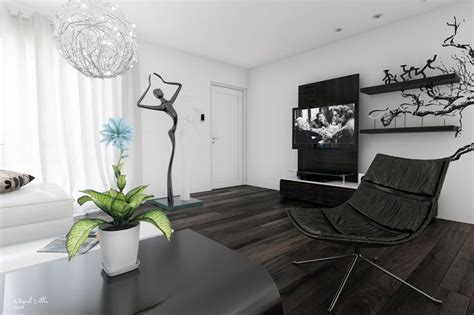 Black White Living Room Modern Art - Interior Design Ideas