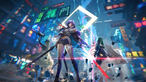 Download Cool Anime Futuristic City Wallpaper | Wallpapers.com