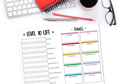 Level 10 Life Free Printable Worksheet — Krafty Planner