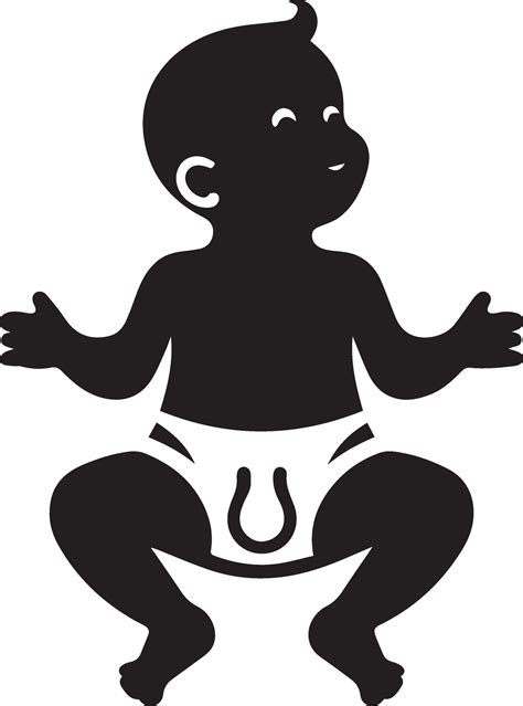 Baby vector Silhouette 36117912 Vector Art at Vecteezy