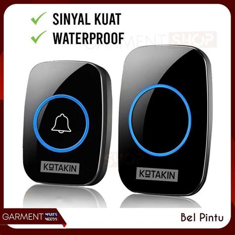 Jual Bel Pintu Rumah Wireless Listrik Tanpa Kabel Waterproof Sinyal Kuat - Hitam di Seller SUMA ...