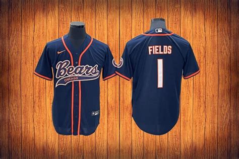 Bears Justin Fields Baseball Styled Jersey – US Sports Nation