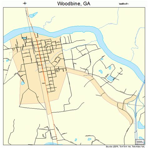 Woodbine Georgia Street Map 1383868