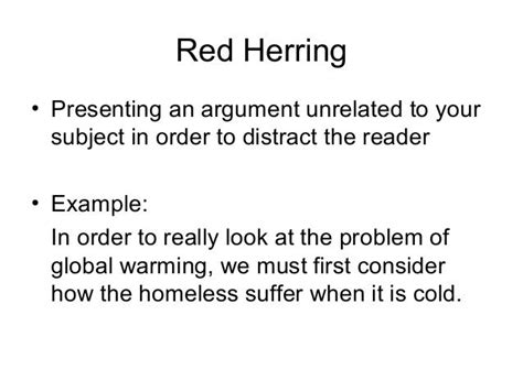 red herring examples | Red Herring Examples Logical fallacy examples ...