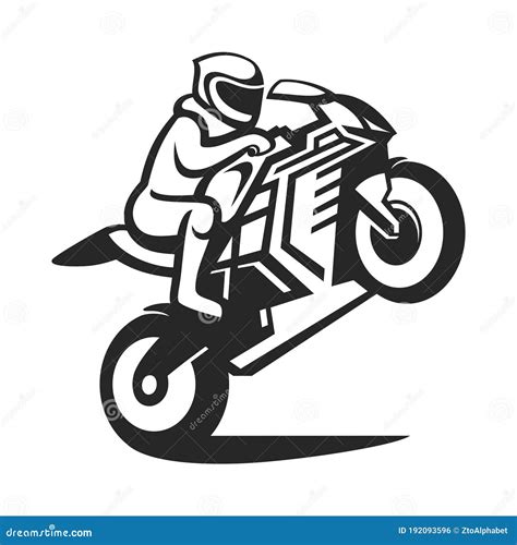 Biker race Logo clip art stock vector. Illustration of engine - 192093596