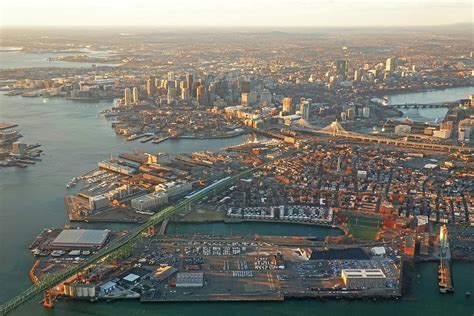 Boston Sunset Aerial Boston Skyline Tobin Bridge Zakim Photograph by ...