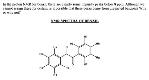 Solved In the proton NMR for benzil, there are clearly some | Chegg.com