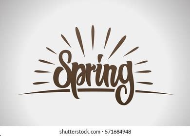 Spring Lettering Design Logo Decorative Typographyspring Stock Vector ...