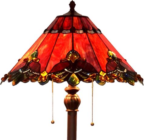 Bieye L30242 Baroque Tiffany Style Stained Glass Floor Lamp with 17 ...